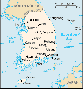 Map of South Korea