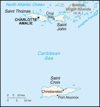 Map of United States Virgin Islands