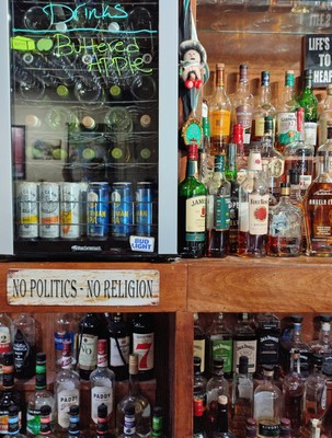 In the bar, Gateway Lodge, Three Rivers, California