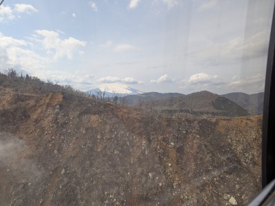First sighting of Mt Fuji from the gondola