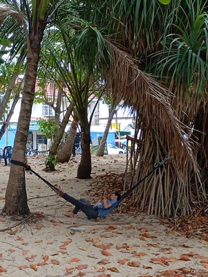 Relaxing on Karon Beach, Phuket.