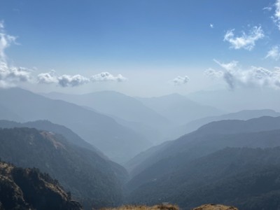 A stunning view back over the Annapurna mountain range that we were circumnavigating.
