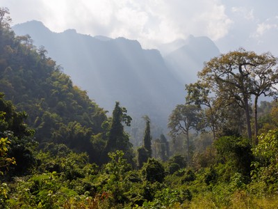 View from the road near Wat Tham Pha Phlong