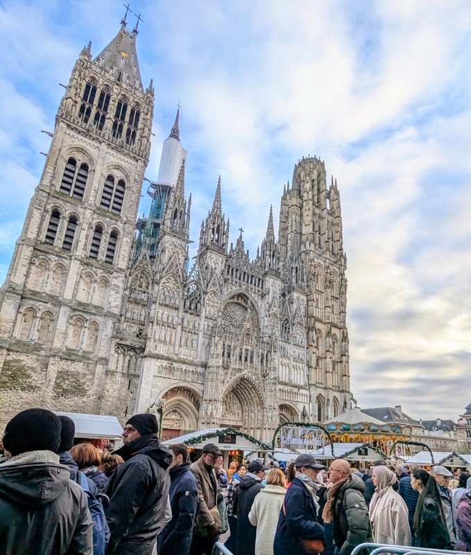 Christmas Market by Rouen Notre Dame Cathedral