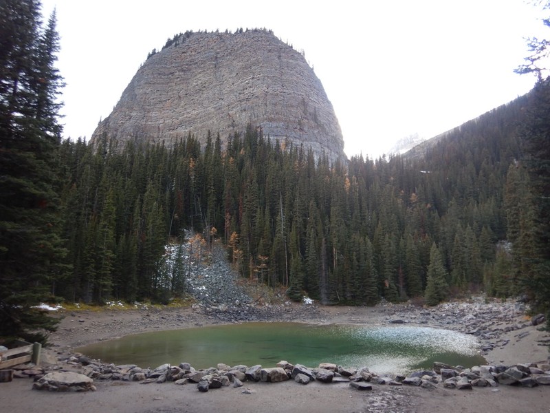 Mirror Lake wasn't much of a mirror or a lake but was sited between Lake Louise and Lake Agnes; parking is a huge hassle at Lake Louise as lots fill up before sunrise and the shuttle service requires advanced reservations and is confusing to book
