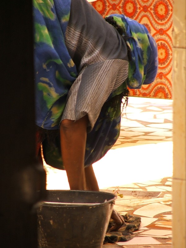 Washing the floor in the Market, Hargeisa Somalia (Somaliland)