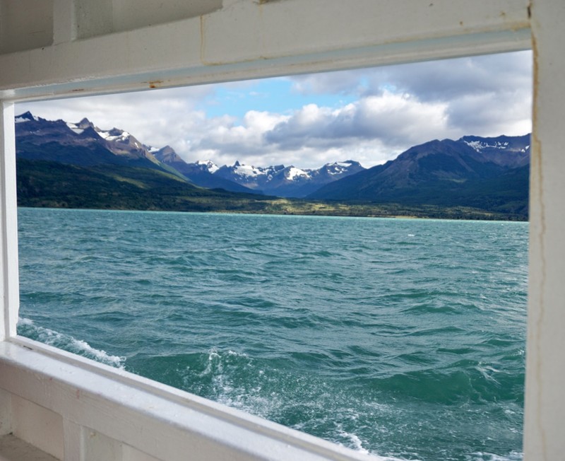 Window view of the Patagonia fjords