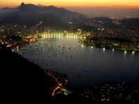 Lights of Flamengo in foreground, Corcovado behind
