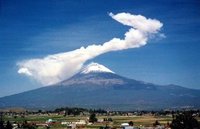 Popocatepetl volcano in activity