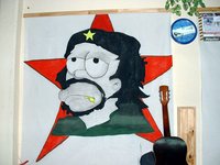 Homer Simpson as Che at Salta hostel
