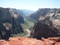 The view down Zion canyon
